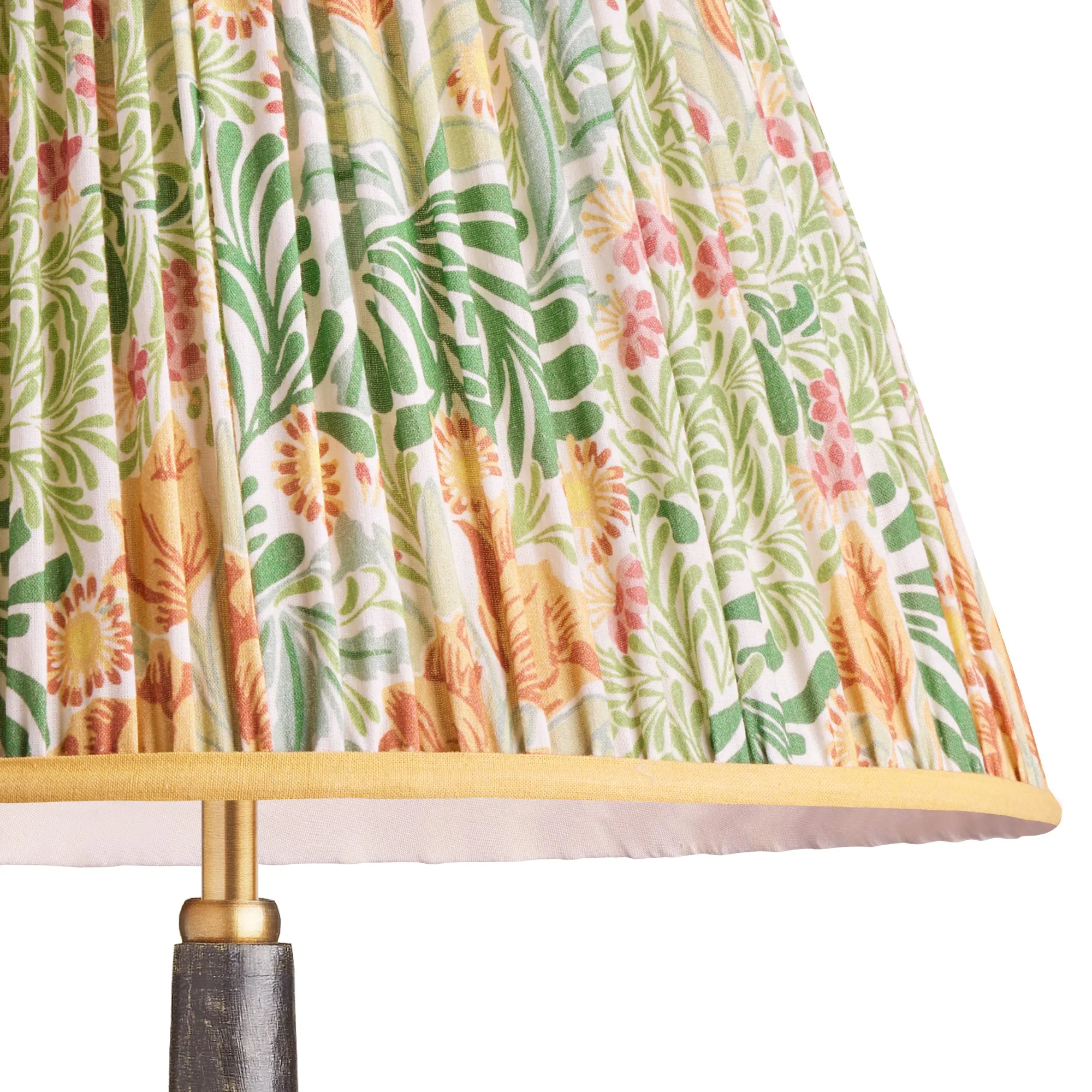 16cm empire shade in herball and weld Bower printed cotton by Morris & Co.