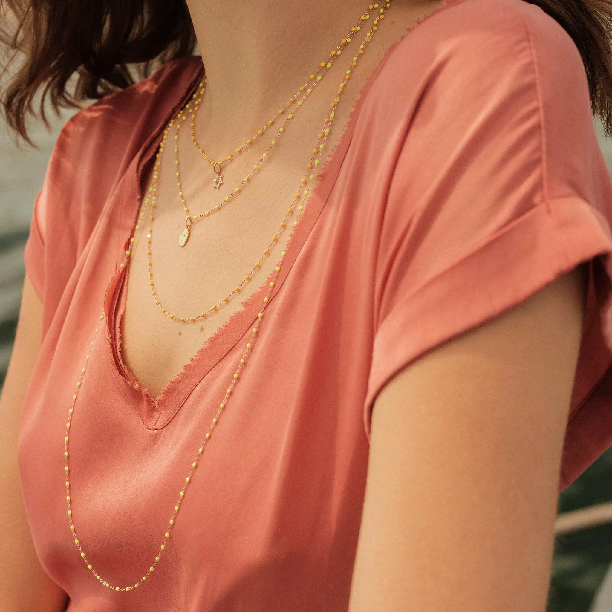Classic Gigi Lime sautoir, Yellow Gold, 34"