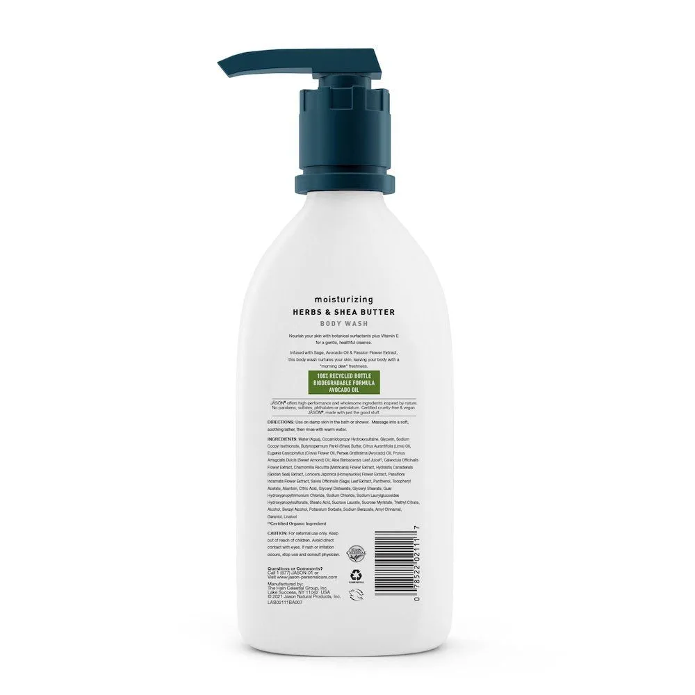 Jason Natural Cosmetics Moisturizing Herbs & Shea Butter Body Wash 30 oz. Liquid