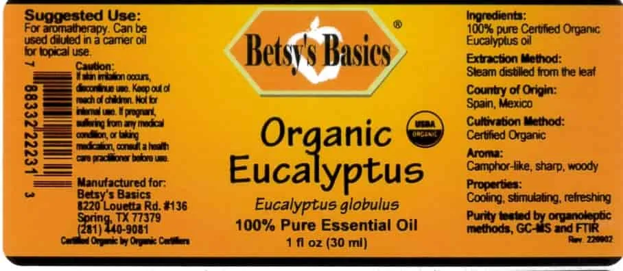 Organic Eucalyptus Oil, 1 oz